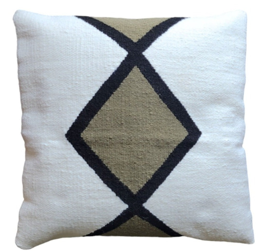 Lily Olive Green &amp; Black Pillow