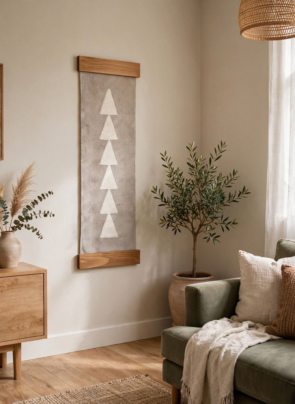 Luma Minimalist Taupe Wall Hanging