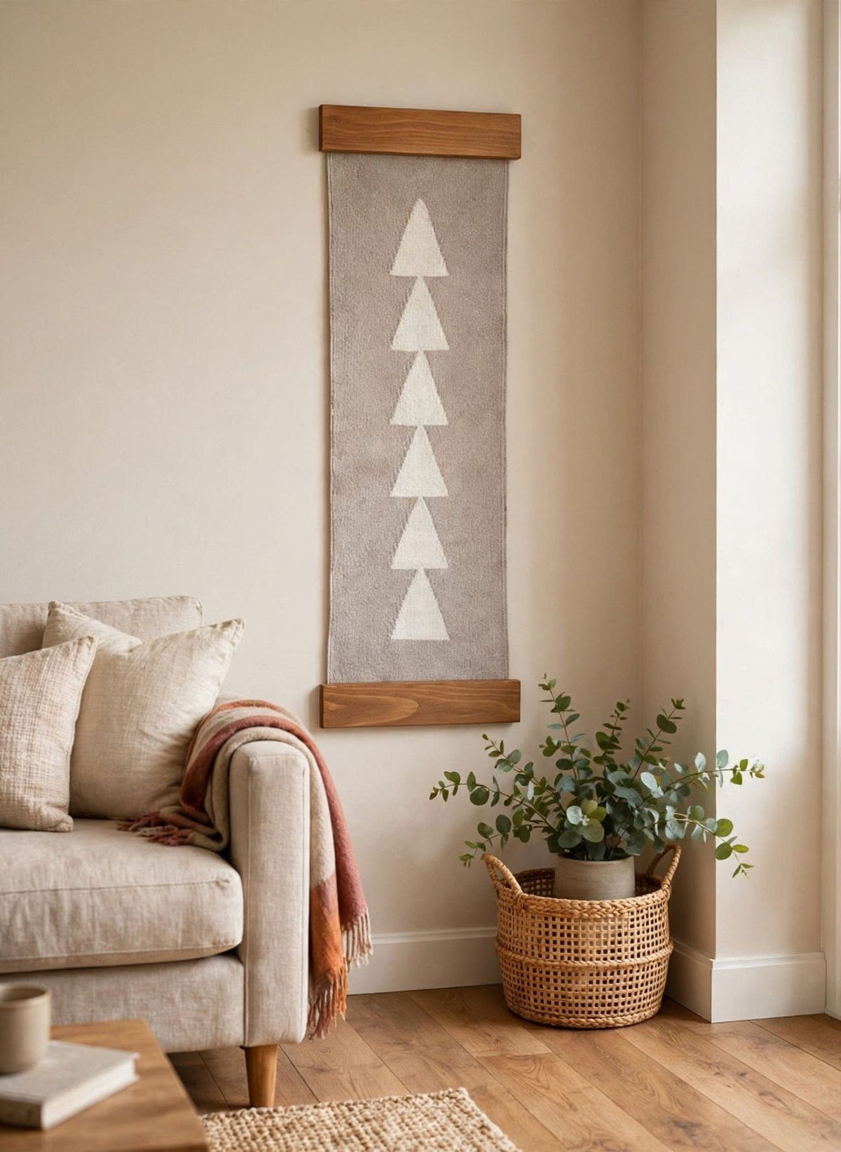 Luma Minimalist Taupe Wall Hanging