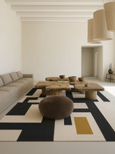 Maya black and taupe flatwoven rug