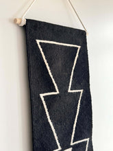 Black handwoven wall hanging tapestry