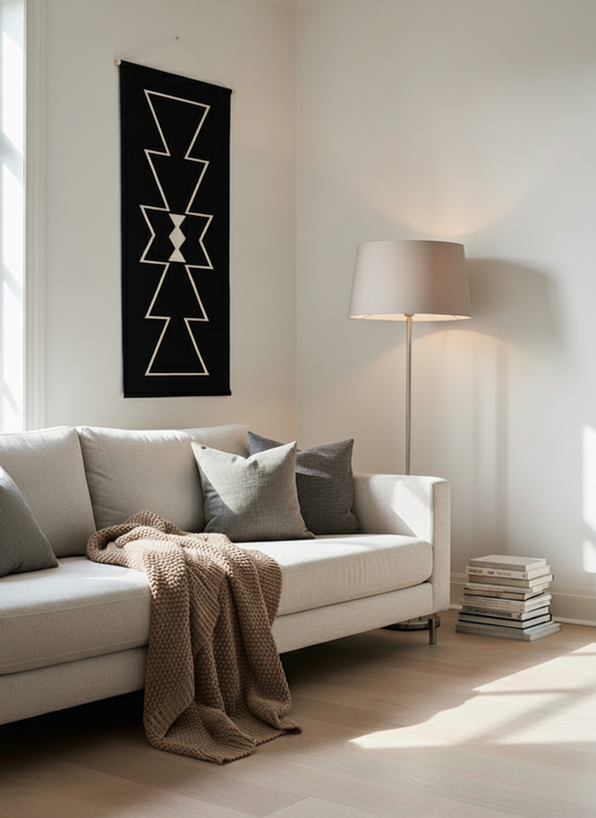 Black Mut Handwoven Wall Hanging Tapestry