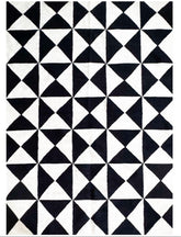 Handwoven Black Geometric Kilim Rug