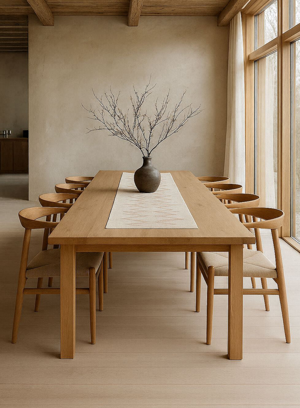 Neutral Cleo Table Runner