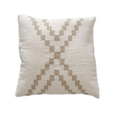Decorative pillow with geometric pattern on a white background