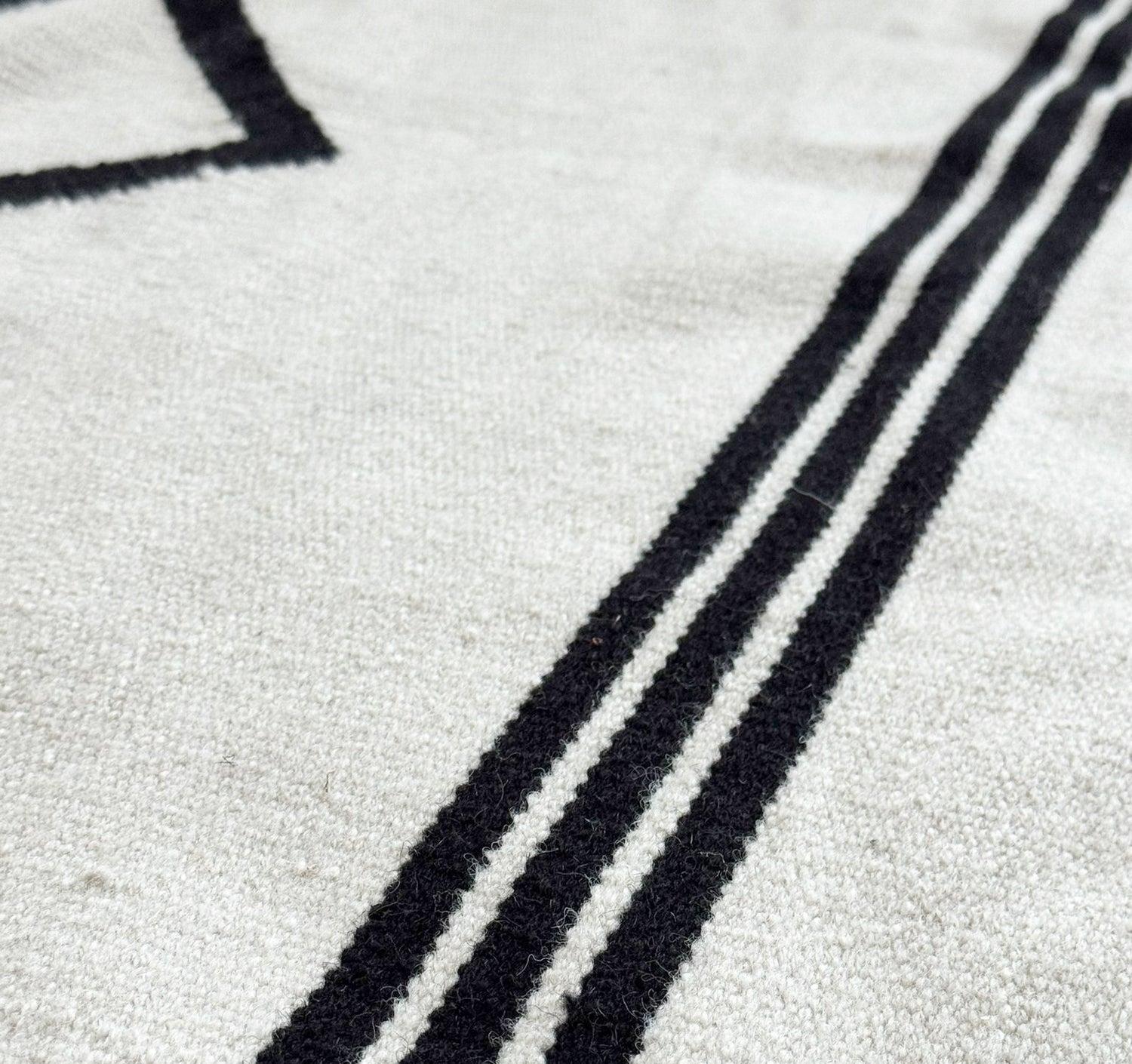 Roxie Handwoven Black and Cream Area Rug
