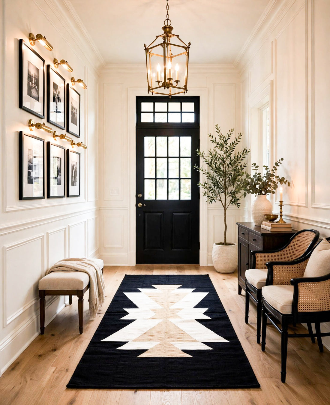 Royal Black Handwoven Rug | Black