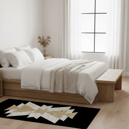 Royal Black Handwoven Rug | Black