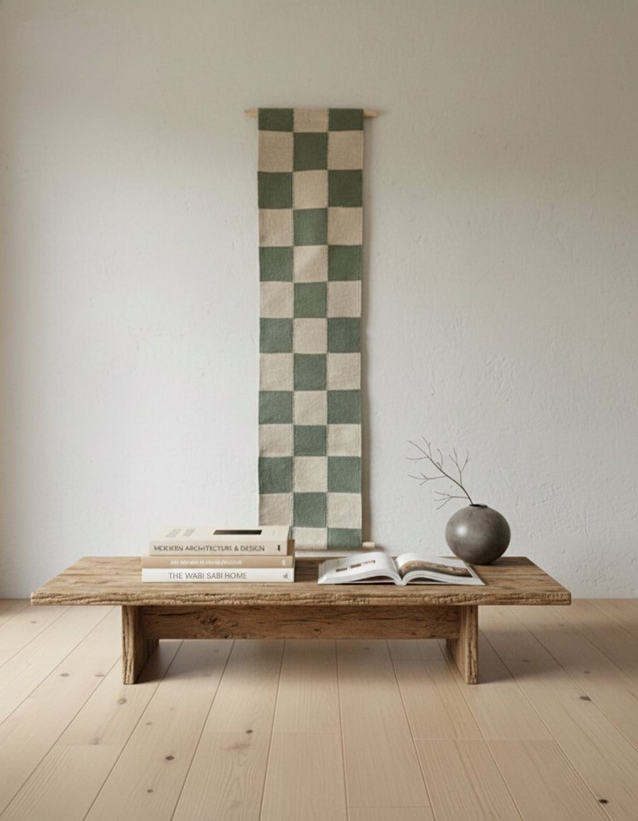 Black Checkered Wall Hanging Tapestry