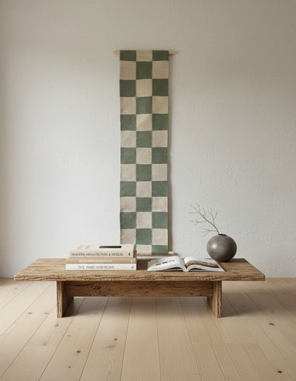 Black Checkered Wall Hanging Tapestry