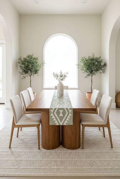 Femi Sage Green Table Runner