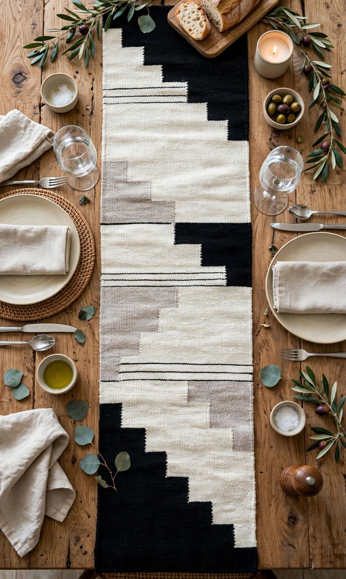 Terra Table Runner | Natural Wool