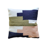 Decorative pillow with geometric pattern on a white background