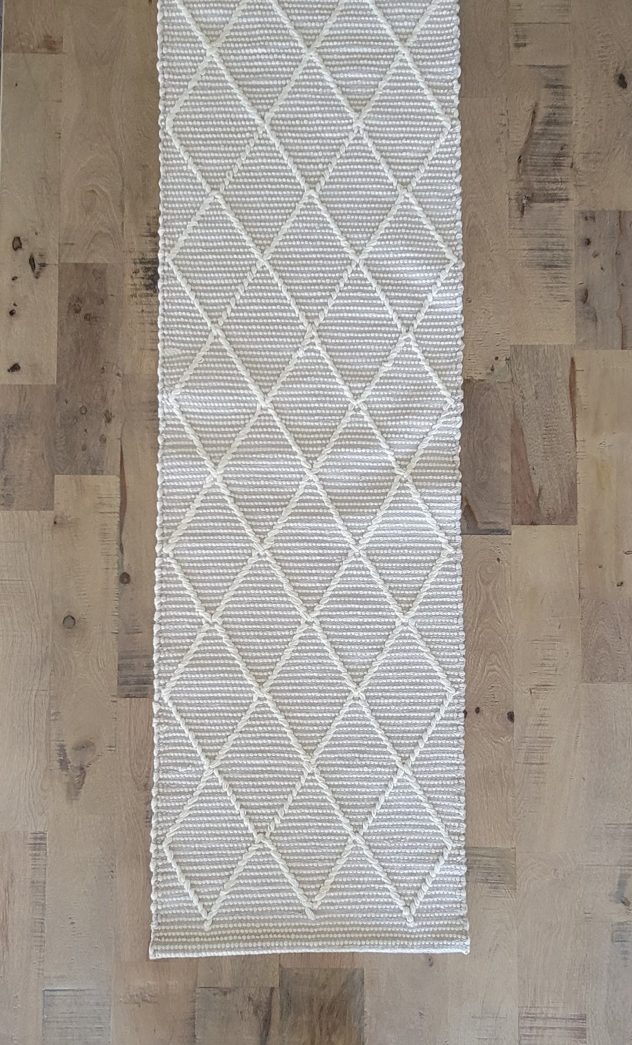 cotton table runner grey and cream