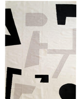 Black and Cream Modern Rug