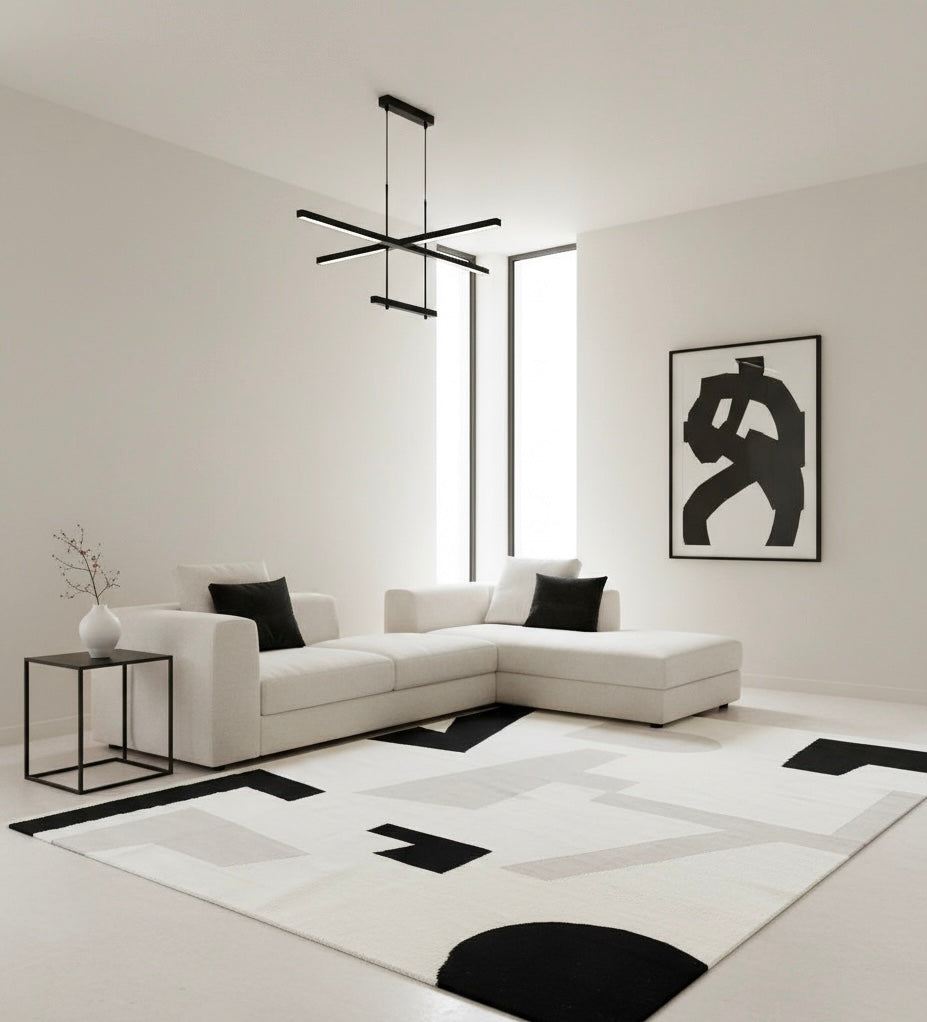 Valeria Handwoven Black and Taupe Area Rug