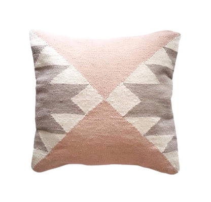 Decorative pillow with geometric pattern on a white background