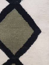 green and cream throw wool pillow