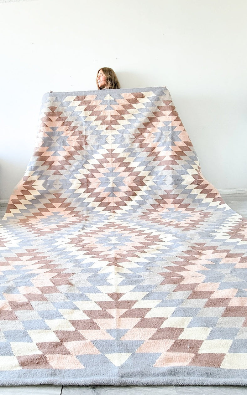 neutral handmade area rug
