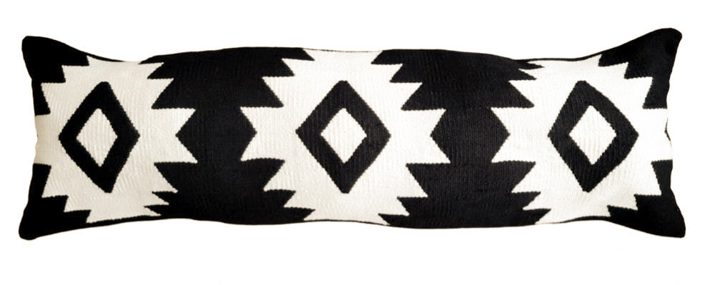 black and white extra long lumbar pillow cover