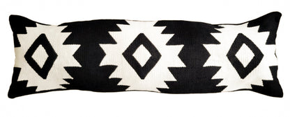 black and white extra long lumbar pillow cover