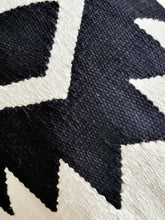 black and white long lumbar pillow