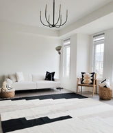 Ayda Handwoven Black and Cream Area Rug