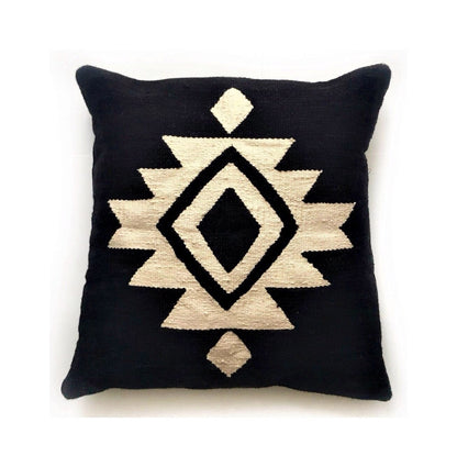 Black Bella Handwoven Cotton Decorative Throw Pillow Cover