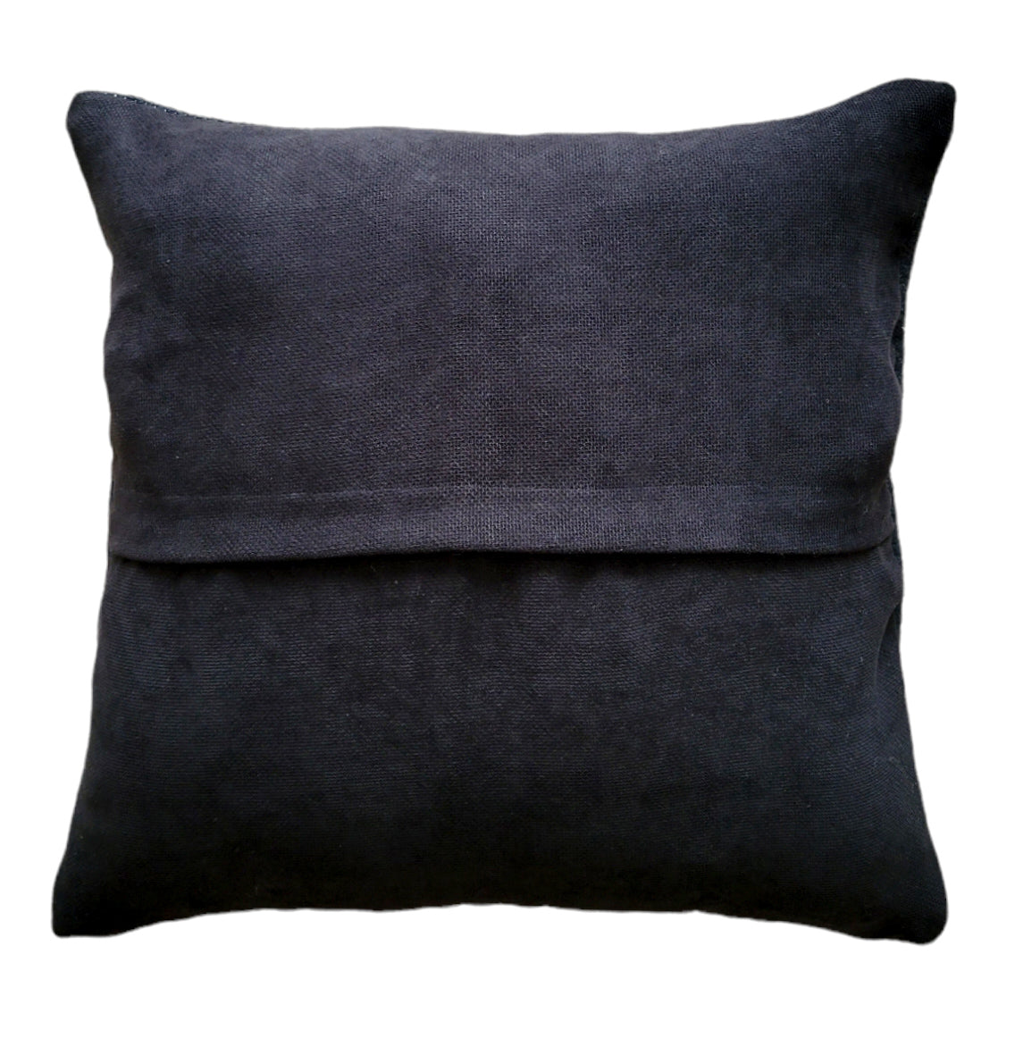 Cleo Black Throw Pillow Handwoven Cotton Wool Cover