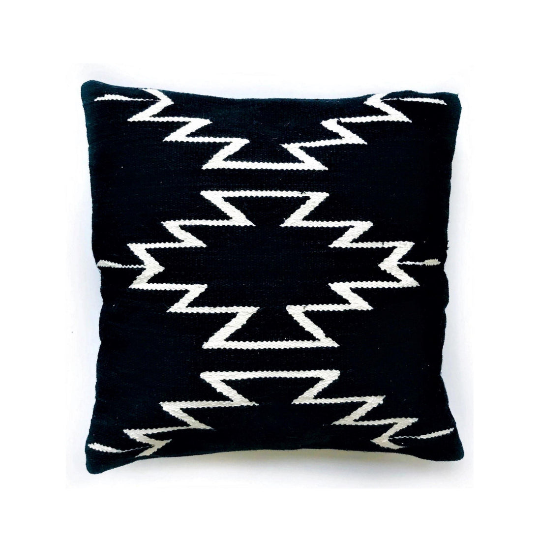 Black Cleo Handwoven Cotton Decorative Throw Pillow Cover
