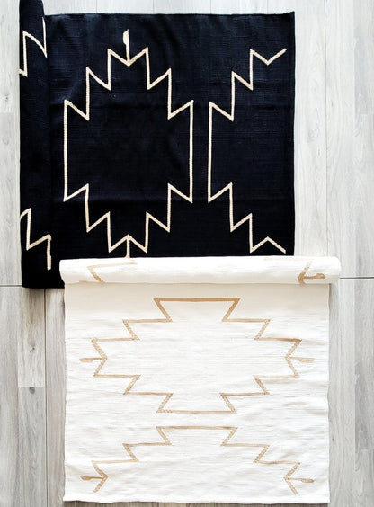 black and white rug - woven cotton rugs