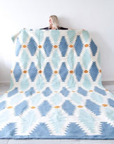 Blue Diamonds Handwoven Area Rug