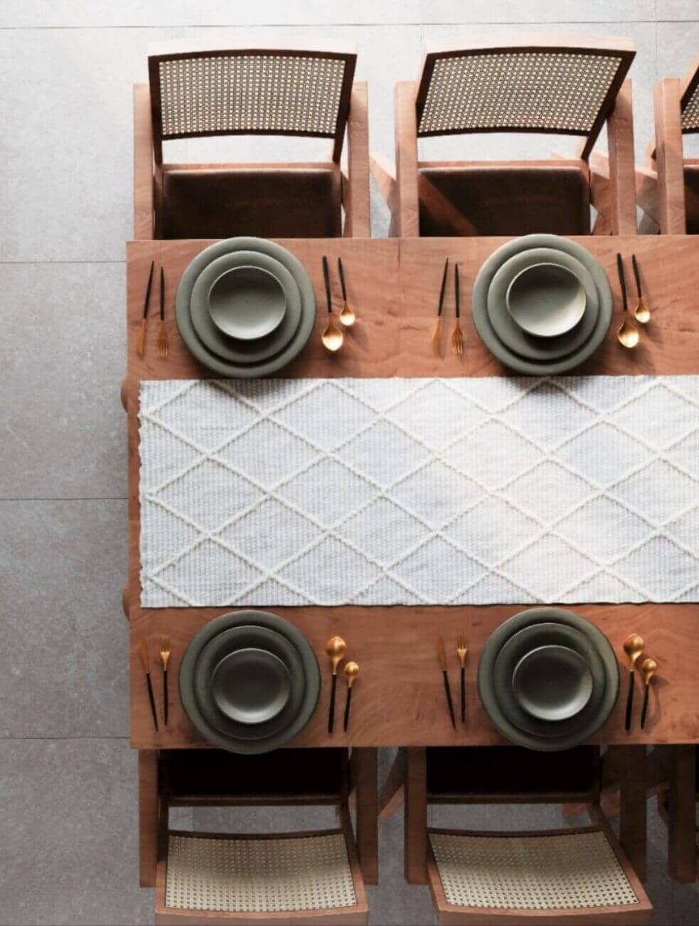 Minimal Textured Cotton Table Runner