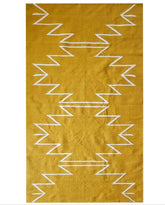 Mustard Cleo Handwoven Kilim Rug | Yellow Base