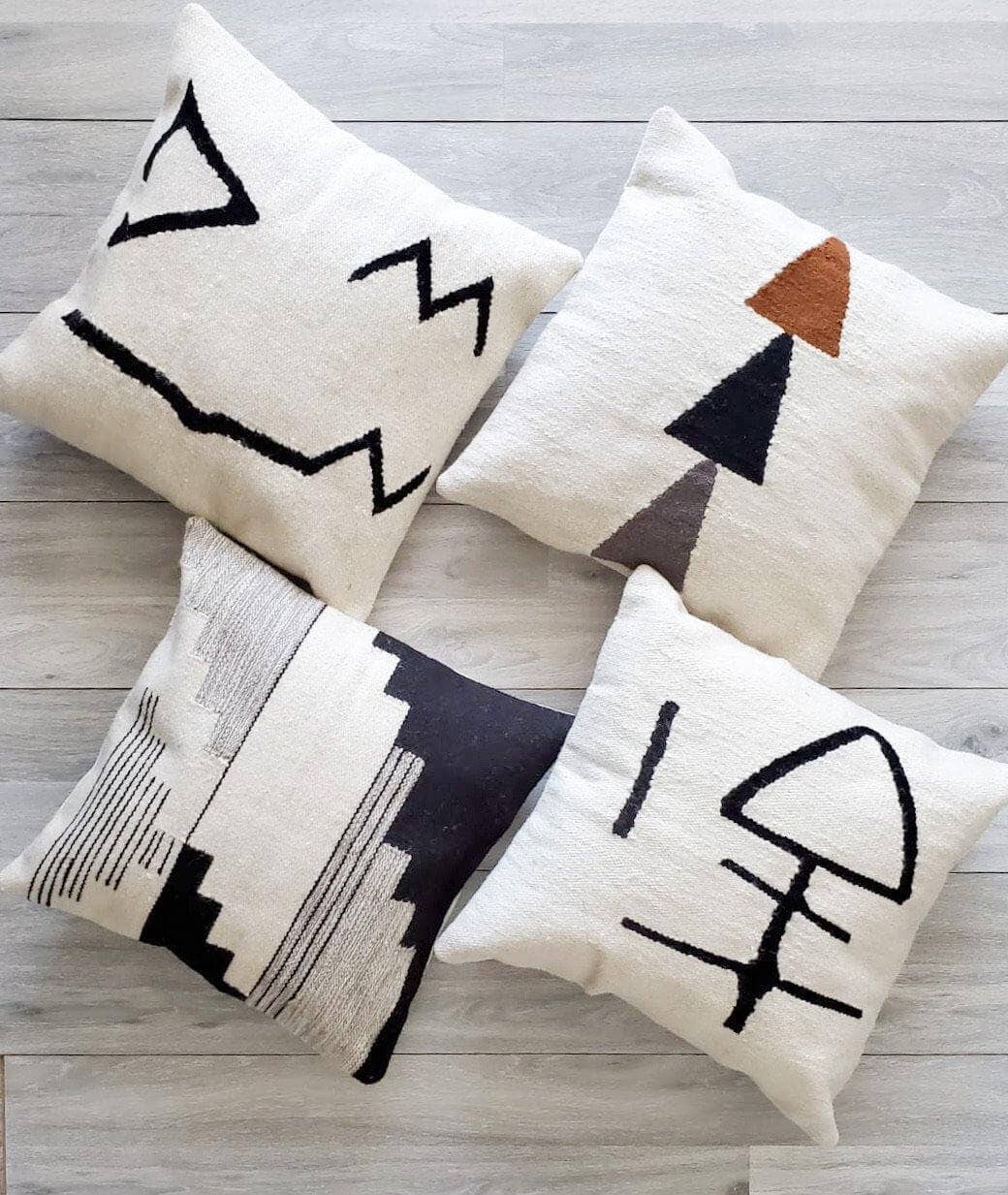 Handwoven wool pillows
