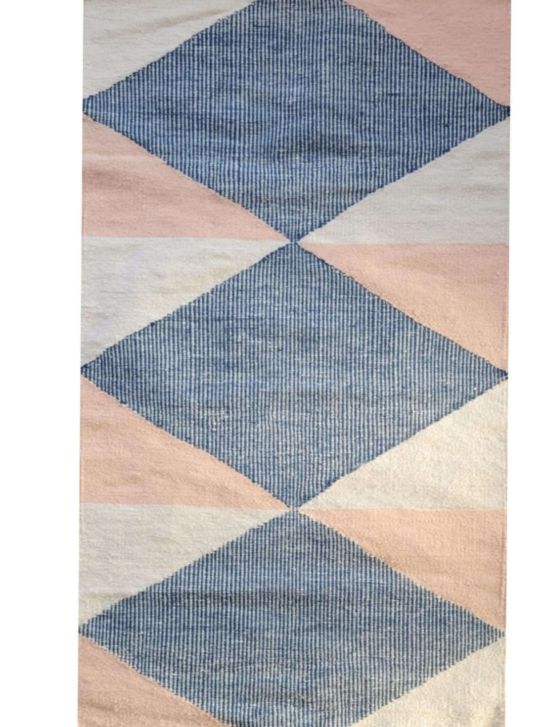 Rio Handwoven Navy and Pink Rug