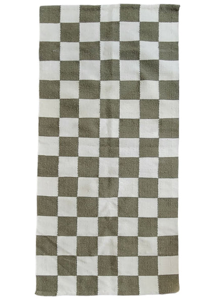 Rustic Checkered Handwoven Area Rug