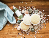 Skin care natural products - makeup removal - luffah - egyptian cotton pad